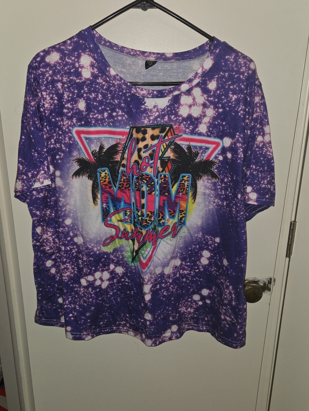 SHEIN Purple Tie-Dye 'Hot Mom Summer' Graphic Tee